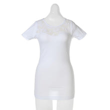 Hot Women Sexy Hollow Round Neck Lace Short Sleeve Top T-shirt New NW