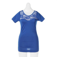 Hot Women Sexy Hollow Round Neck Lace Short Sleeve Top T-shirt New NW