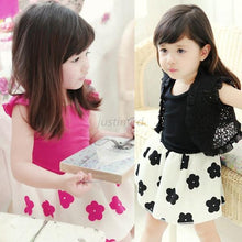 Kids Baby Girls Dress Plum Blossom Patterns One Piece Tutu Princess Dress 1-6Y NW
