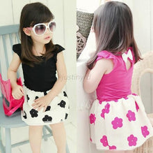 Kids Baby Girls Dress Plum Blossom Patterns One Piece Tutu Princess Dress 1-6Y NW