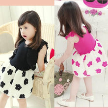 Kids Baby Girls Dress Plum Blossom Patterns One Piece Tutu Princess Dress 1-6Y NW