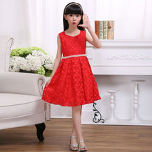 Lovely Kids Baby Girls Sleeveless Lace Floral Dacing Party Wedding Tutu Dress NW