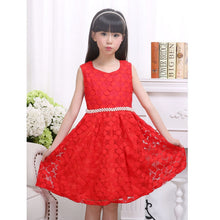 Lovely Kids Baby Girls Sleeveless Lace Floral Dacing Party Wedding Tutu Dress NW