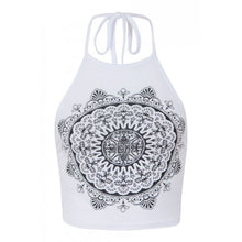 Sexy Women Sleeveless Backless Crop Tops Floral Halter Tank Tops Casual Vest T-shirt NW