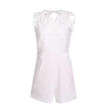 Slim Bodycon Women Rompers Sexy Lace Backless Patchwork Sleeveless Jumpsuit Plus Size Playsuit NW