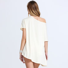 T Shirt Women Tops Casual Loose T Shirts Irregular Tees Batwing Sleeve Off Shoulder Tops Plus Size NW