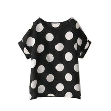 Tops Women Short Sleeve Stripes Heart Lip Print Chiffon shirt Blouse NW