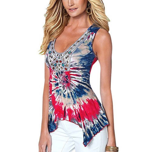 Women 3D Print Rainbow Casual T-shirt Plus Size Top Lady Deep O-neck T-shirt Tops NW