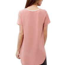Women Loose Casual Long Blusas Shirt Patchwork Chiffon Plus Size T shirts Tops NW