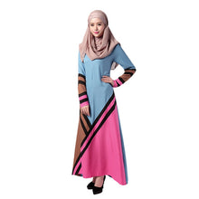 Women Muslim Dress Geometric Spell Color Robe Maxi Dress musulmane vestidosLisa's Store NW