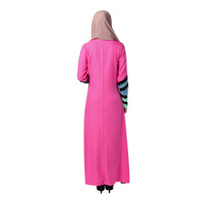 Women Muslim Dress Geometric Spell Color Robe Maxi Dress musulmane vestidosLisa's Store NW
