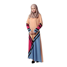 Women Muslim Dress Geometric Spell Color Robe Maxi Dress musulmane vestidosLisa's Store NW