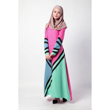 Women Muslim Dress Geometric Spell Color Robe Maxi Dress musulmane vestidosLisa's Store NW