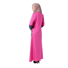 Women Muslim Dress Geometric Spell Color Robe Maxi Dress musulmane vestidosLisa's Store NW