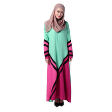Women Muslim Dress Geometric Spell Color Robe Maxi Dress musulmane vestidosLisa's Store NW