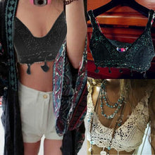 Womens Sexy Crochet Knit Crop Top Halter Bra Bralette Cami Tank Deep V-neck Blouse NW