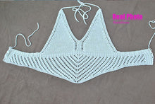 Womens Sexy Crochet Knit Crop Top Halter Bra Bralette Cami Tank Deep V-neck Blouse NW