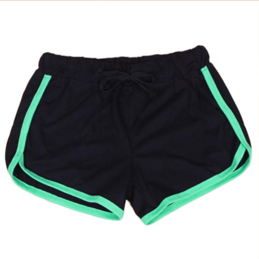 Workout Shorts Women Loose Cotton Side Split Elastic Waist Shorts Casual Short NW