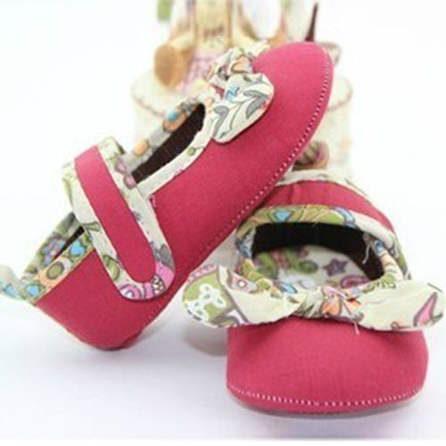 Sweet Baby Girls Cozy Cotton Bowknot Crib Shoes Anti Slip Toddler Shoes 0-12M NW