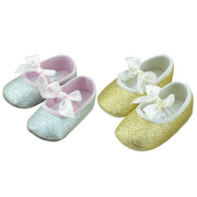 Sweet Toddler Baby Girls Shine Antislip Bowknot Soft Sole Ribbon Crib Shoes NW