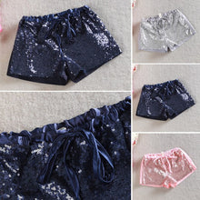 Toddler 2-6 Y Kids Girl Sequins Shorts Short Pants Tie Bow Elastic Waist Trousers NW