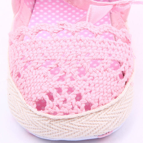 Toddler Baby Girl Soft Sole Crib Anti-slip Crochet Knit First Walkers anti-Slip Solid Shoes NW