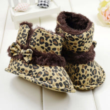 Toddler Baby Girls Bowknot Leopard Snow Boots Fashion Warm Fur Crib Shoes 3-12M NW