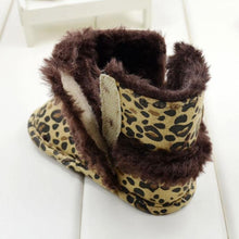 Toddler Baby Girls Bowknot Leopard Snow Boots Fashion Warm Fur Crib Shoes 3-12M NW