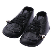 Toddler Baby PU Leather Casual Shoes Boys Girls Bell Anti Slip Lace Shoes 0-12M NW
