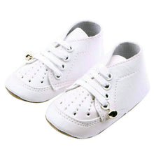 Toddler Baby PU Leather Casual Shoes Boys Girls Bell Anti Slip Lace Shoes 0-12M NW