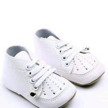 Toddler Baby PU Leather Casual Shoes Boys Girls Bell Anti Slip Lace Shoes 0-12M NW