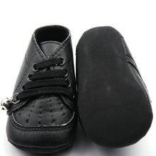 Toddler Baby PU Leather Casual Shoes Boys Girls Bell Anti Slip Lace Shoes 0-12M NW
