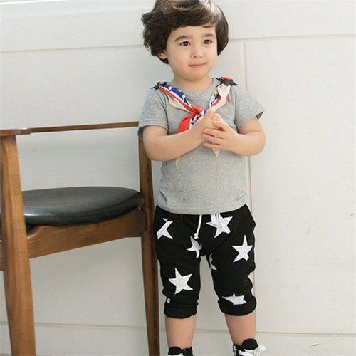 Toddler Boys 2-6 Year Cotton Harem Shorts Pants Kids Casual Stars Pattern Trousers NW