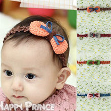 Toddler Kids Baby Girls Handmade Crochet Knit Bow Headbands Hair Bow Band Headwear NW