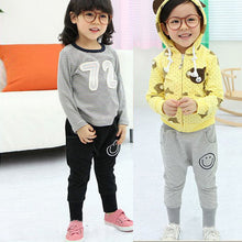 Toddler Kids Pants for Girls 1-6Y Smile Pattern Harem Pants Cotton Trousers Casual Bottoms Joggers NW