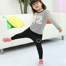 Toddler Kids Pants for Girls 1-6Y Smile Pattern Harem Pants Cotton Trousers Casual Bottoms Joggers NW