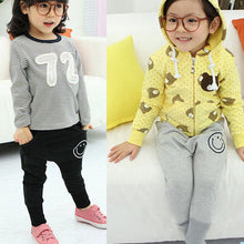 Toddler Kids Pants for Girls 1-6Y Smile Pattern Harem Pants Cotton Trousers Casual Bottoms Joggers NW