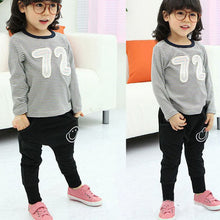 Toddler Kids Pants for Girls 1-6Y Smile Pattern Harem Pants Cotton Trousers Casual Bottoms Joggers NW