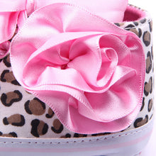 Top Fashion Newborn Toddler Baby Girl Kid Riband Lace Up Leopard Sequins Sneaker Crib Flower Shoes NW