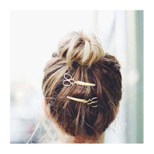 Trendy Simple Personality Women Hair Jewelry Gold plated Metal Scissors Hairpin Hair Accessories NW
