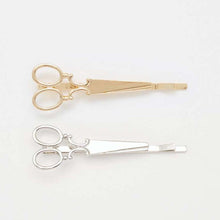 Trendy Simple Personality Women Hair Jewelry Gold plated Metal Scissors Hairpin Hair Accessories NW