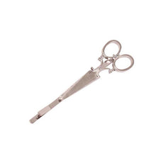 Trendy Simple Personality Women Hair Jewelry Gold plated Metal Scissors Hairpin Hair Accessories NW