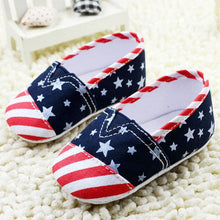 Unisex Toddler Star Stripe Print Soft Crib Shoes Boys US Flag Prewalkers Sneaker NW