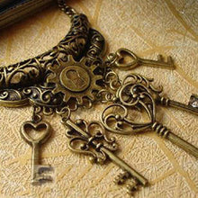 Vintage Key Bronze Women Long Chain Pendant Sweater Necklace Fashion Jewelry New NW