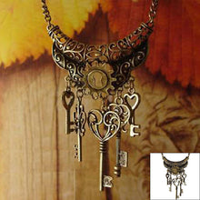 Vintage Key Bronze Women Long Chain Pendant Sweater Necklace Fashion Jewelry New NW