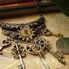 Vintage Key Bronze Women Long Chain Pendant Sweater Necklace Fashion Jewelry New NW