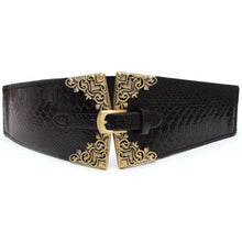 Vintage Metal Buckle Stylish Women Elastic Wide Waist Belt Leather Waistband Wholesale NW