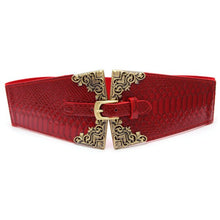 Vintage Metal Buckle Stylish Women Elastic Wide Waist Belt Leather Waistband Wholesale NW