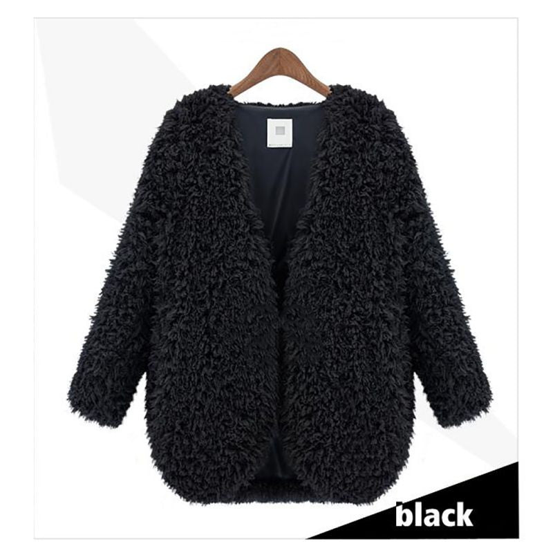 Women Fluffy Shaggy Faux Fur Cape Coat Long Sleeve Fashion Cardigan Jacket Tops ht NW
