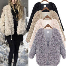 Women Fluffy Shaggy Faux Fur Cape Coat Long Sleeve Fashion Cardigan Jacket Tops ht NW